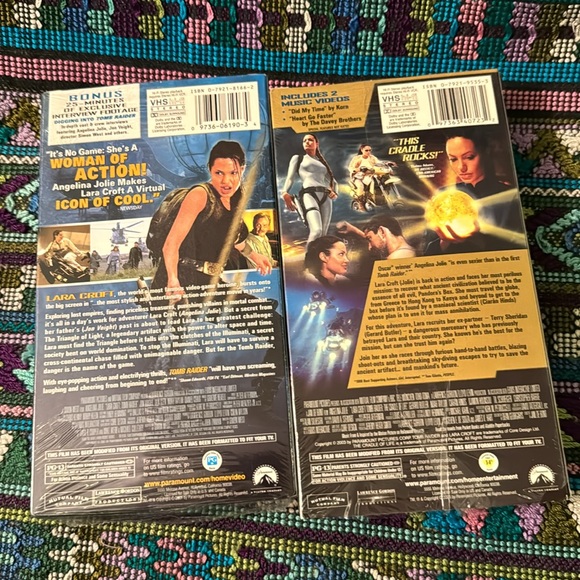📼 TOMB RAIDER on VHS two video tapes one of them unopened the other used/newish - Picture 3 of 9